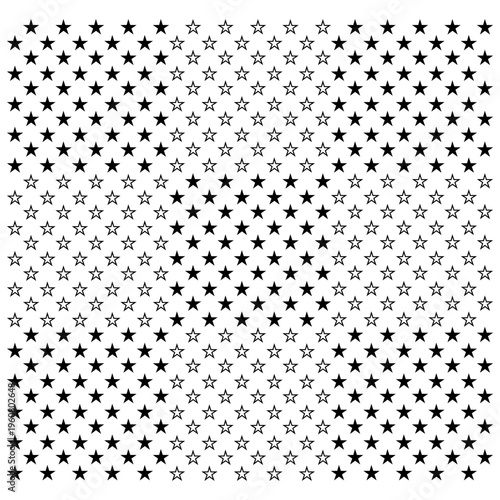 Fifty stars pattern in square arrangement