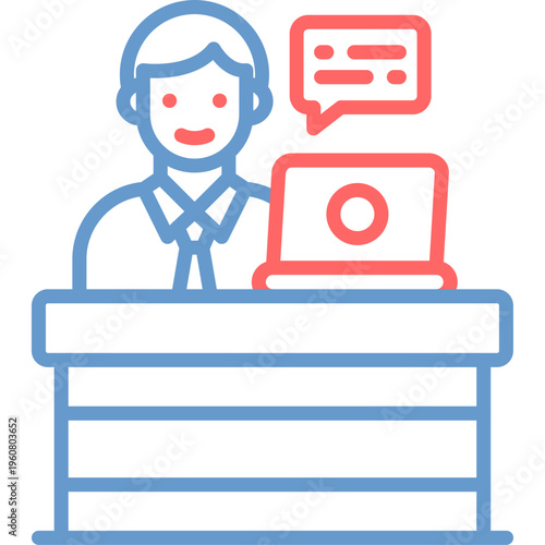 News Desk Vector Icon