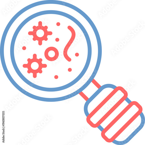 Microbe Magnifier Vector Icon