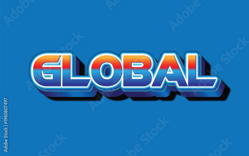 Global Gradient Text Effect Logo Design