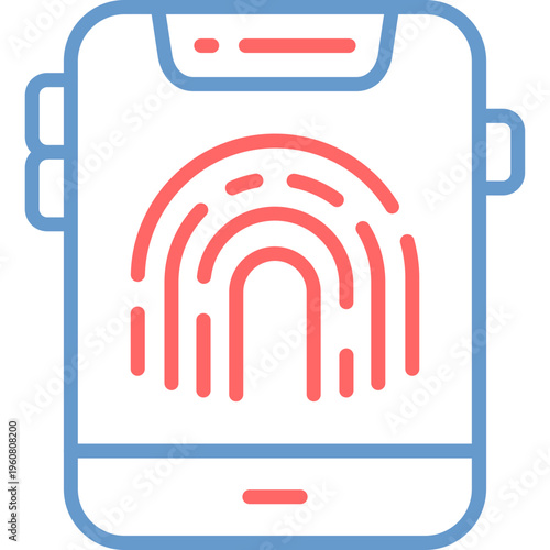 Mobile Face Detection Vector Icon