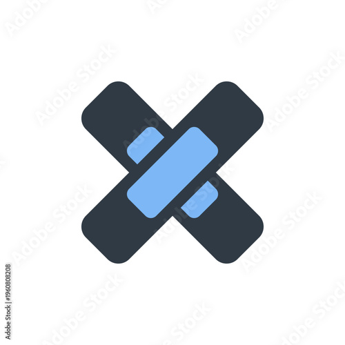 Medical bandage icon flat vector, first aid plaster symbol