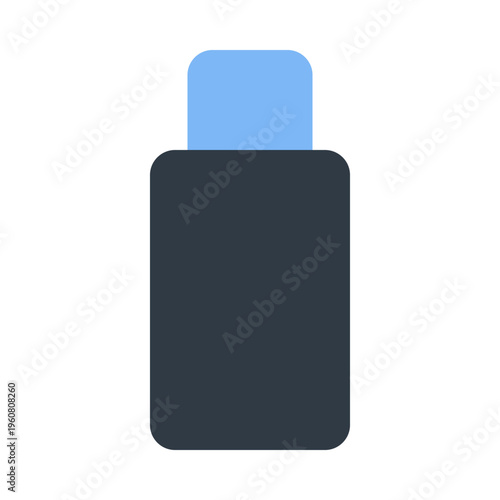 Medicine bottle icon flat vector, pharmaceutical container symbol