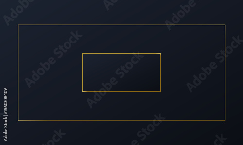 Minimalist dark background featuring a sophisticated gold rectangular frame for elegant design