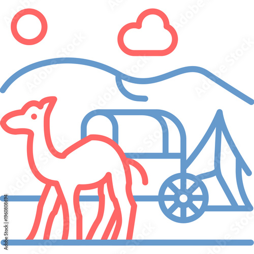 Nomad Caravan Vector Icon