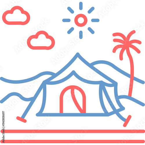 Nomad Camp Vector Icon