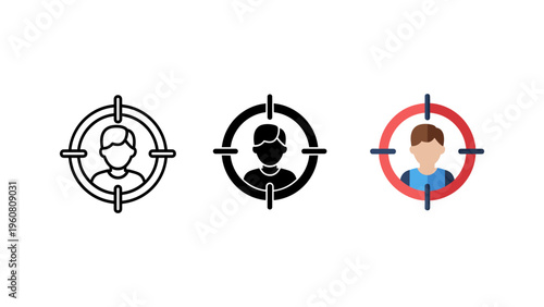target audience segmentation concept with user personas flat design vector illustration
