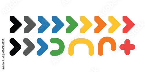 Colorful Arrows Direction Arrow Icon Design