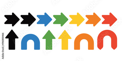 Colorful Arrows Navigation Arrow Symbol Vector