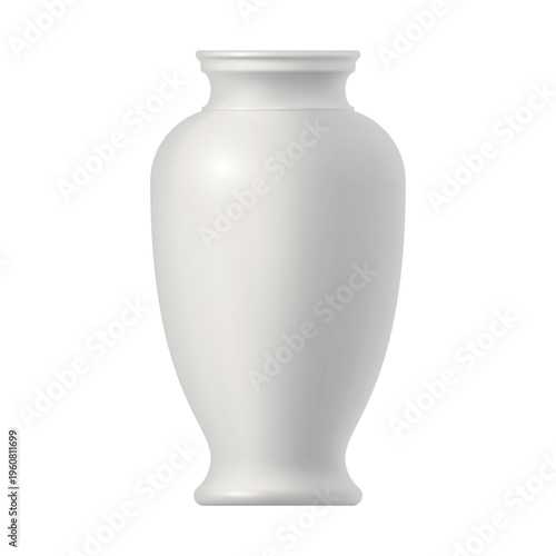 Ceramic vase for home interior display on a white background in a simple style