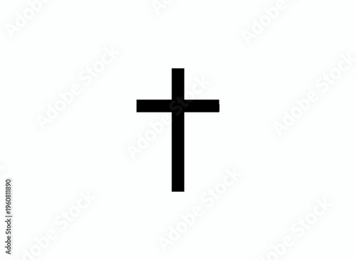 Simple Cross: A simple and elegant black cross against a backdrop of stark contrast, it conveys faith and hope.