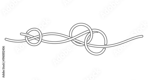 Tangled Rope Knot Illustration - Abstract Symbol of Complexity and Connection