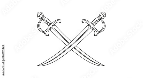 Two Crossed Swords Silhouette