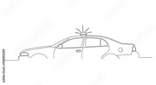 Police Car Line Art Illustration