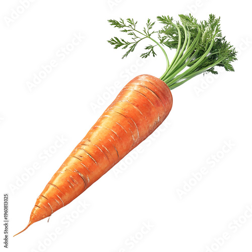 Fresh carrot with greens transparent as PNG asset