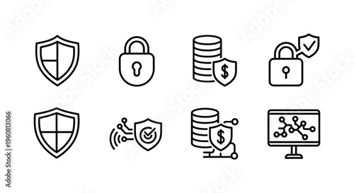Security icons for digital protection.