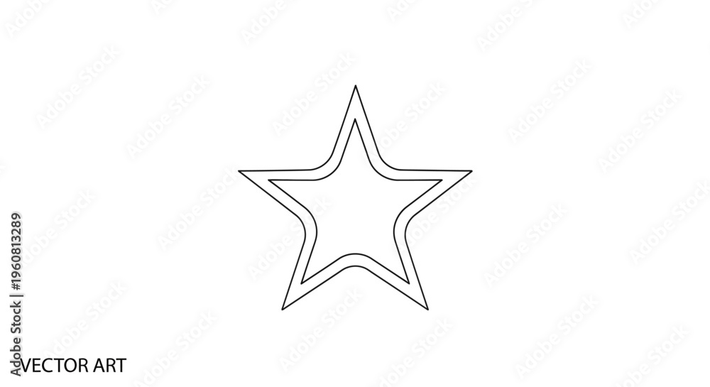 Obraz premium Simple Star Outline Vector Graphic