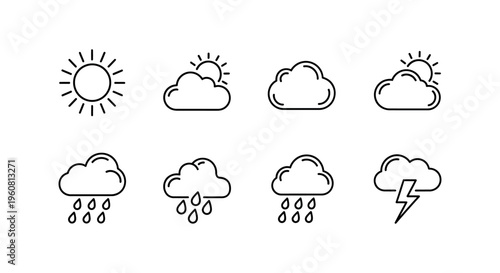 Weather icons for forecast display.
