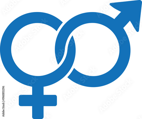 Equality, Gender, and Sexuality Symbols, Vector Icons, Blue Color Scheme, Social Issues Graphics