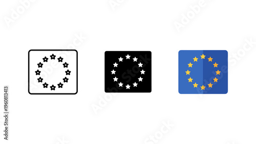 european union stars voting checkboxes flat design vector illustration