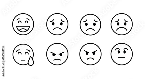 Collection of various emoticon faces.