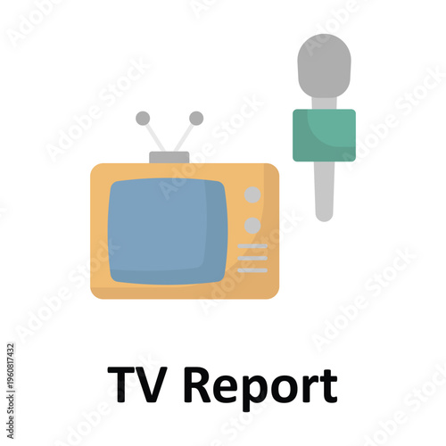 TV Report Vector icon which can easily modify or edit