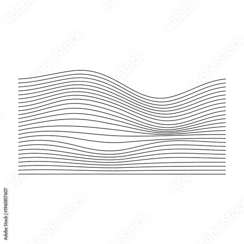 Abstract Wavy Lines Vector Illustration, Modern Flow Pattern and Dynamic Background