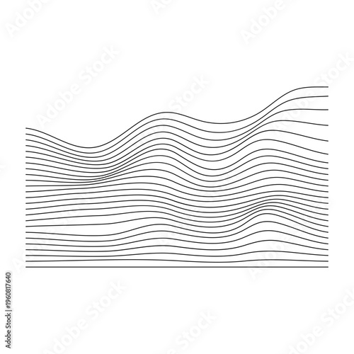 Abstract Wavy Lines Vector Illustration, Modern Flow Pattern and Dynamic Background