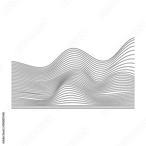 Abstract Wavy Lines Vector Illustration, Modern Flow Pattern and Dynamic Background