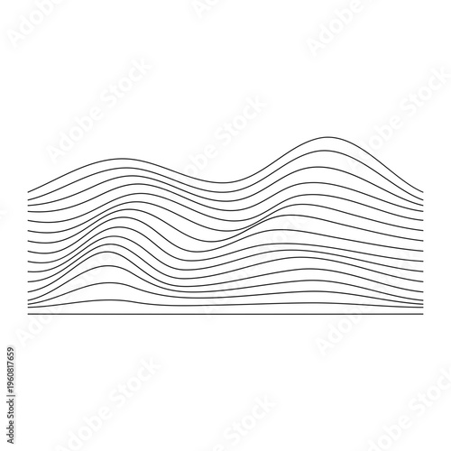 Abstract Wavy Lines Vector Illustration, Modern Flow Pattern and Dynamic Background