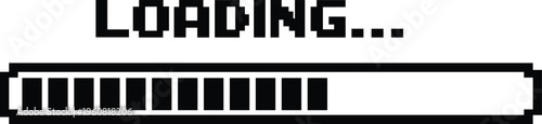 Load pixel bar icon. Pixel loading bar sign. Progress level symbol. Download status frame. flat style.