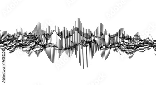 Dynamic Abstract Sound Waveform Pattern Representing Audio Frequency Data