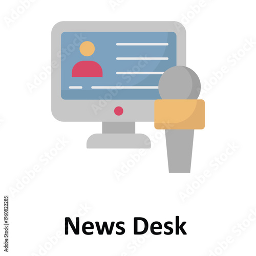  News Desk Vector icon which can easily modify or edit