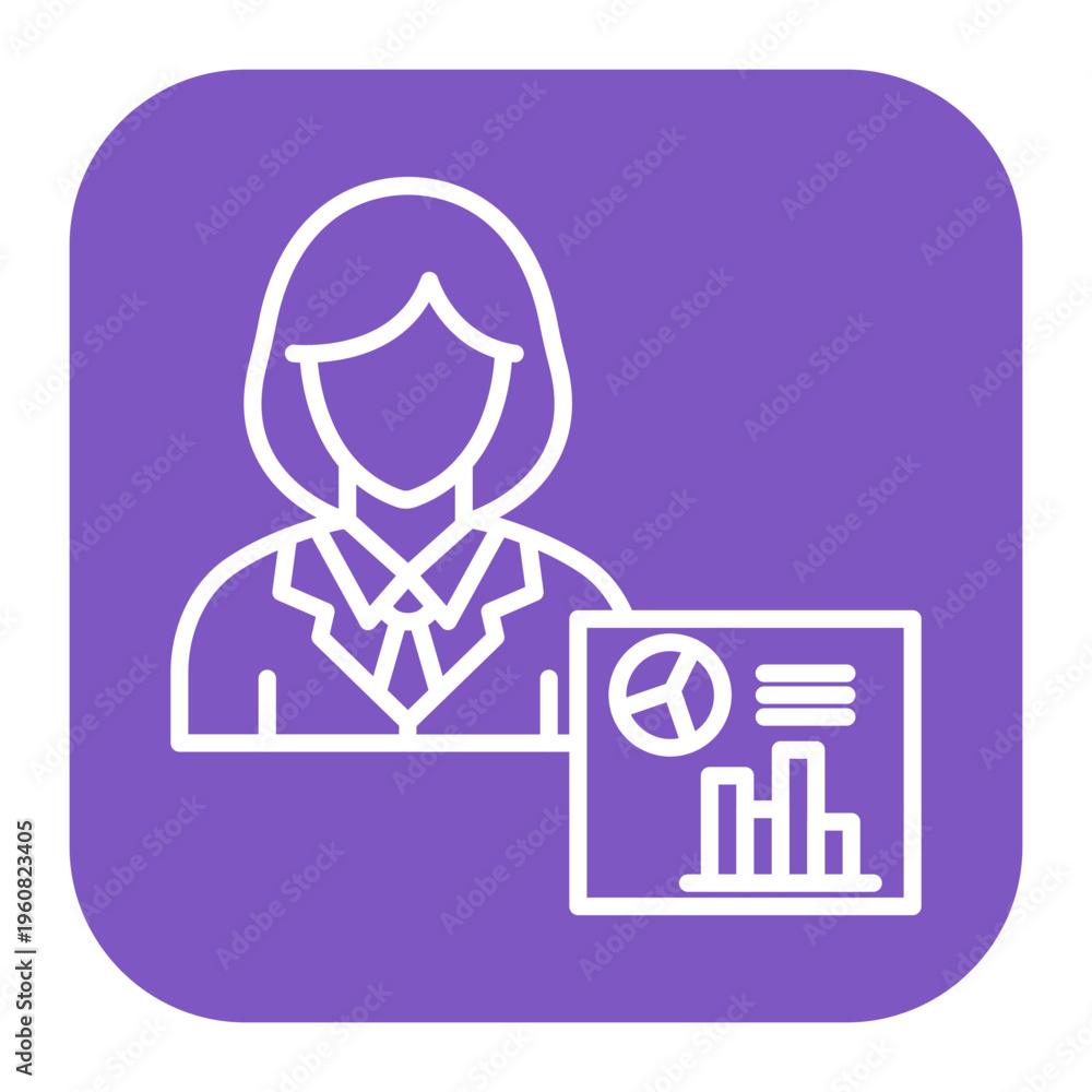 Obraz premium Research Analyst Female Icon