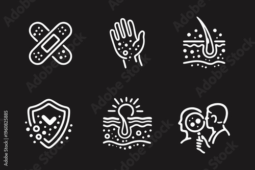 Dermatology Skin Health and Care Icon Collection