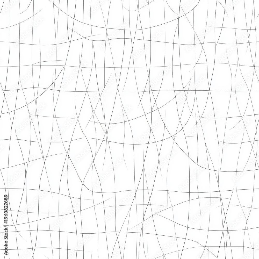 Obraz premium Thin gray line pattern on white background creating abstract tangled grid with delicate motion