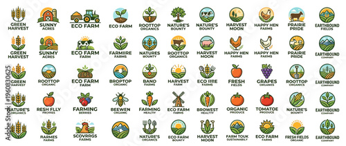 Collection of various eco friendly and nature related icons.