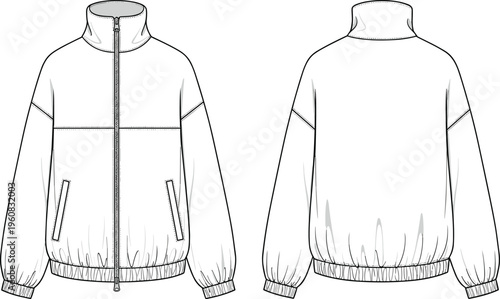 Women Flutter Sleeve V Neck Peplum Blouse Technical Fashion Flat Sketch Tiered Ruffle Hem CAD Drawing Flat Vector Illustration Front Back,