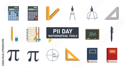 Mathematical tools and symbols icons.