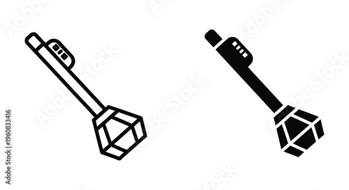 Immersion blender icon set, kitchen appliance for blending food, vector illustration