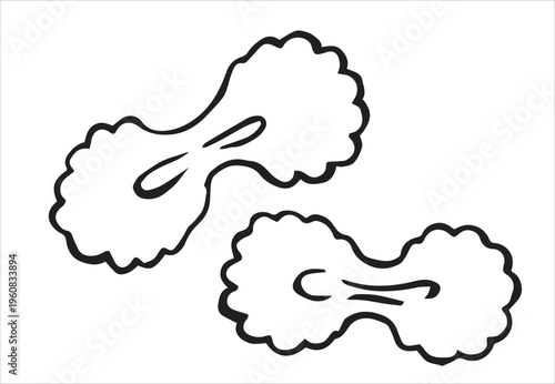 farfalle pasta. vector illustration in doodle style