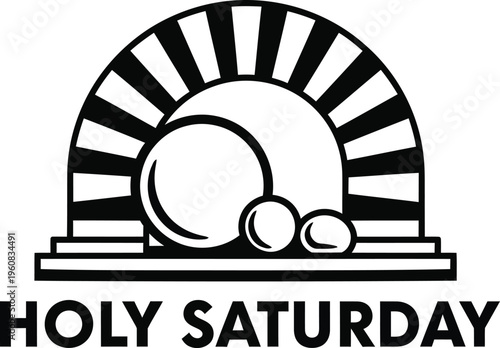 Holy saturday logo with easter theme