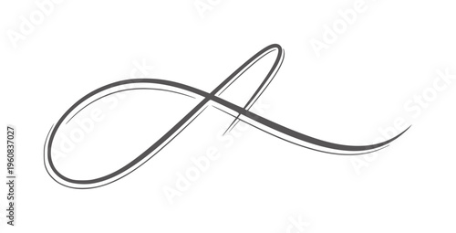 Black infinity symbol with smooth curves and varying line thickness white