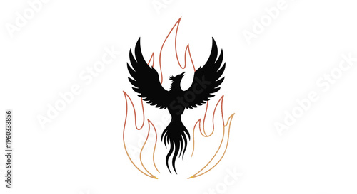 Red dragon tattoo vector illustration of dragon with fire elements