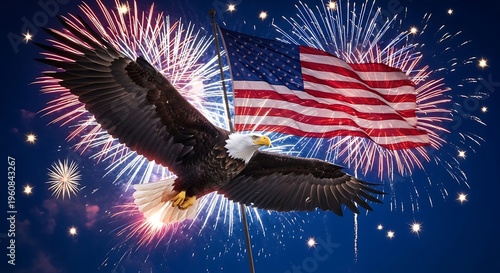 american flag and eagle