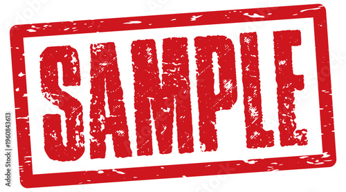 Sample red rubber stamp isolated
