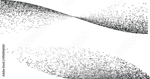 Noised gradient spiral line .Graffiti art design . Noise dispersion wavy logo . Spray effect .Grunge texture . Distressed element .vector
