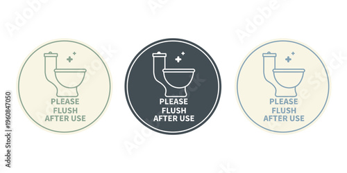 Please flush after use bathroom label