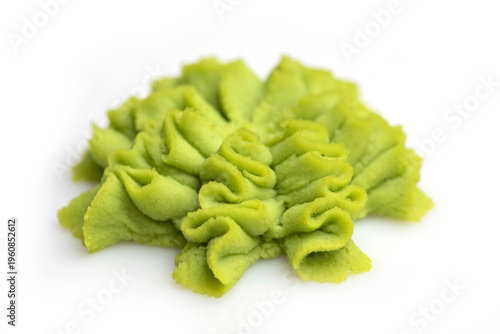 Wasabi portion on white background.