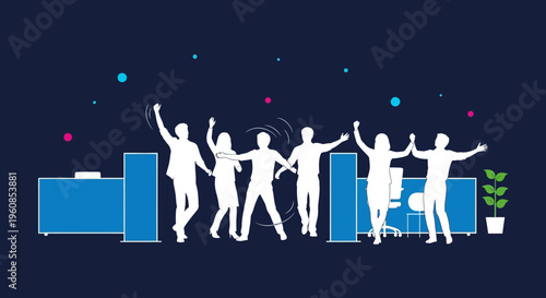 A group of people celebrating together.